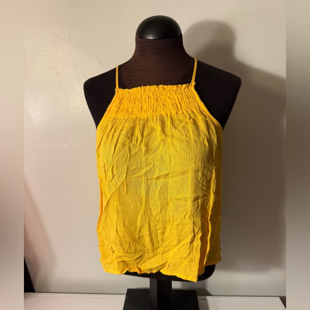 Hollister Yellow Smocked Camisole Top